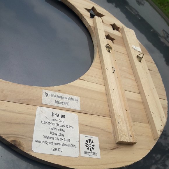 Wooden Moon Wall Hanging Vintage Wood Home Decor Love You to Moon - Picture 7 of 7